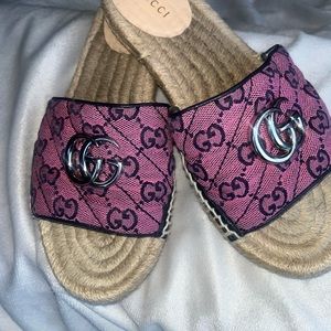 GG pink espadrille sandals 7